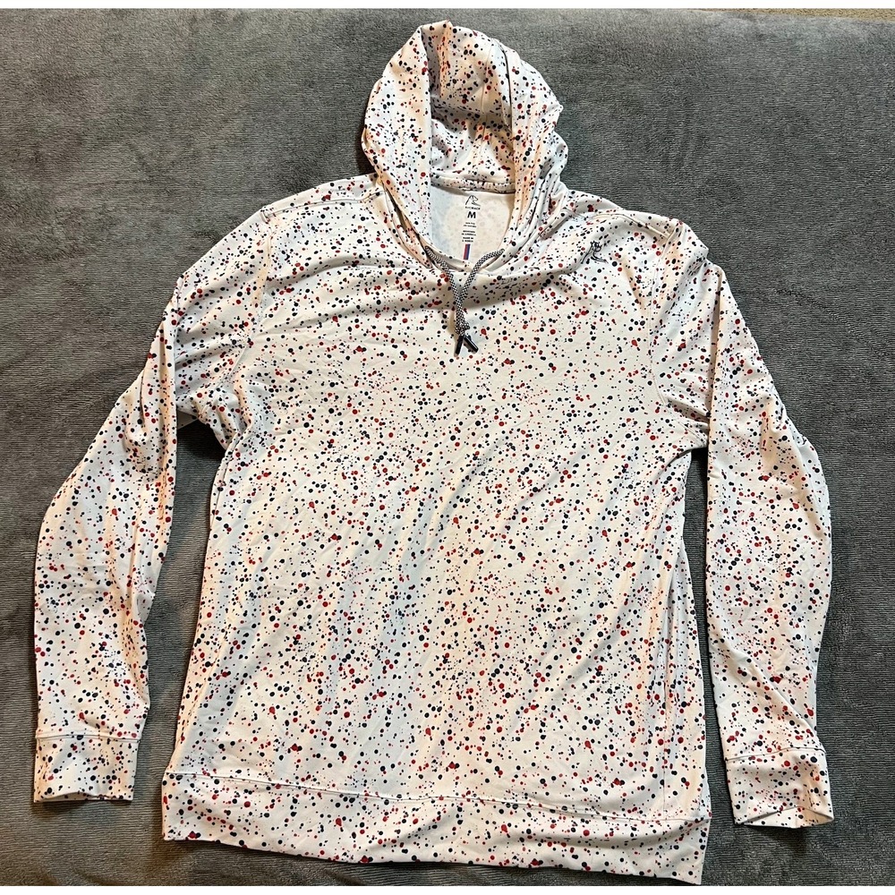 Rhoback Hesi Performance Hoodie Pullover Paint Splatter Golfing Mens Large